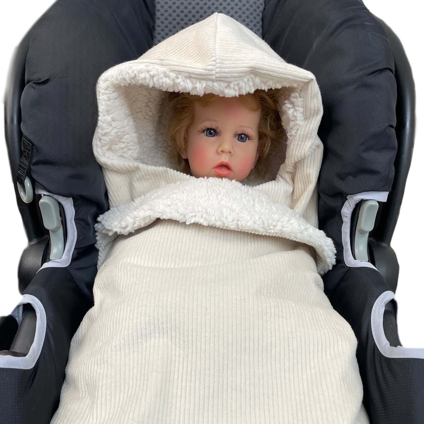 Einschlagdecke für Babyschale creme