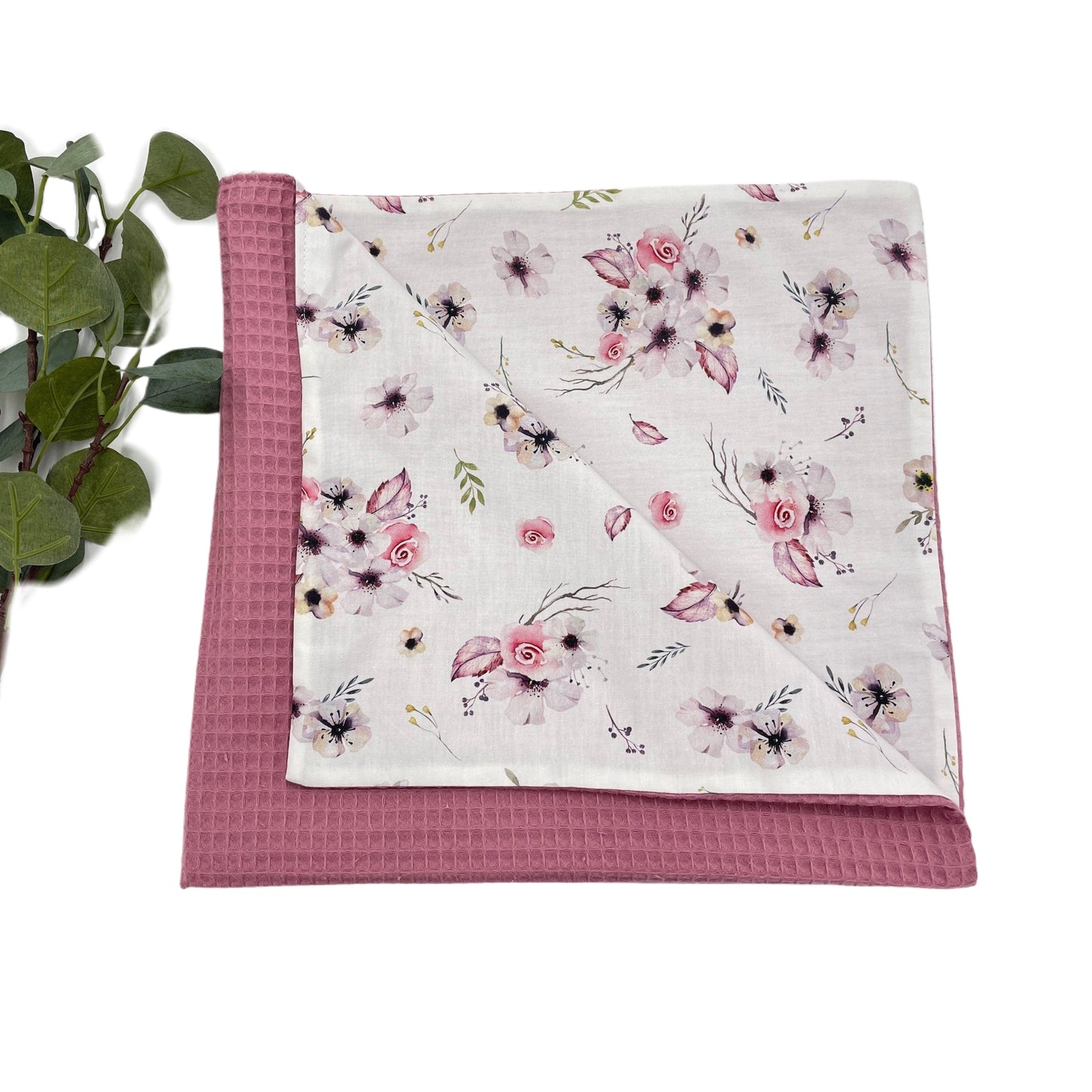 Babydecke mit Name beere, Blumembouquet