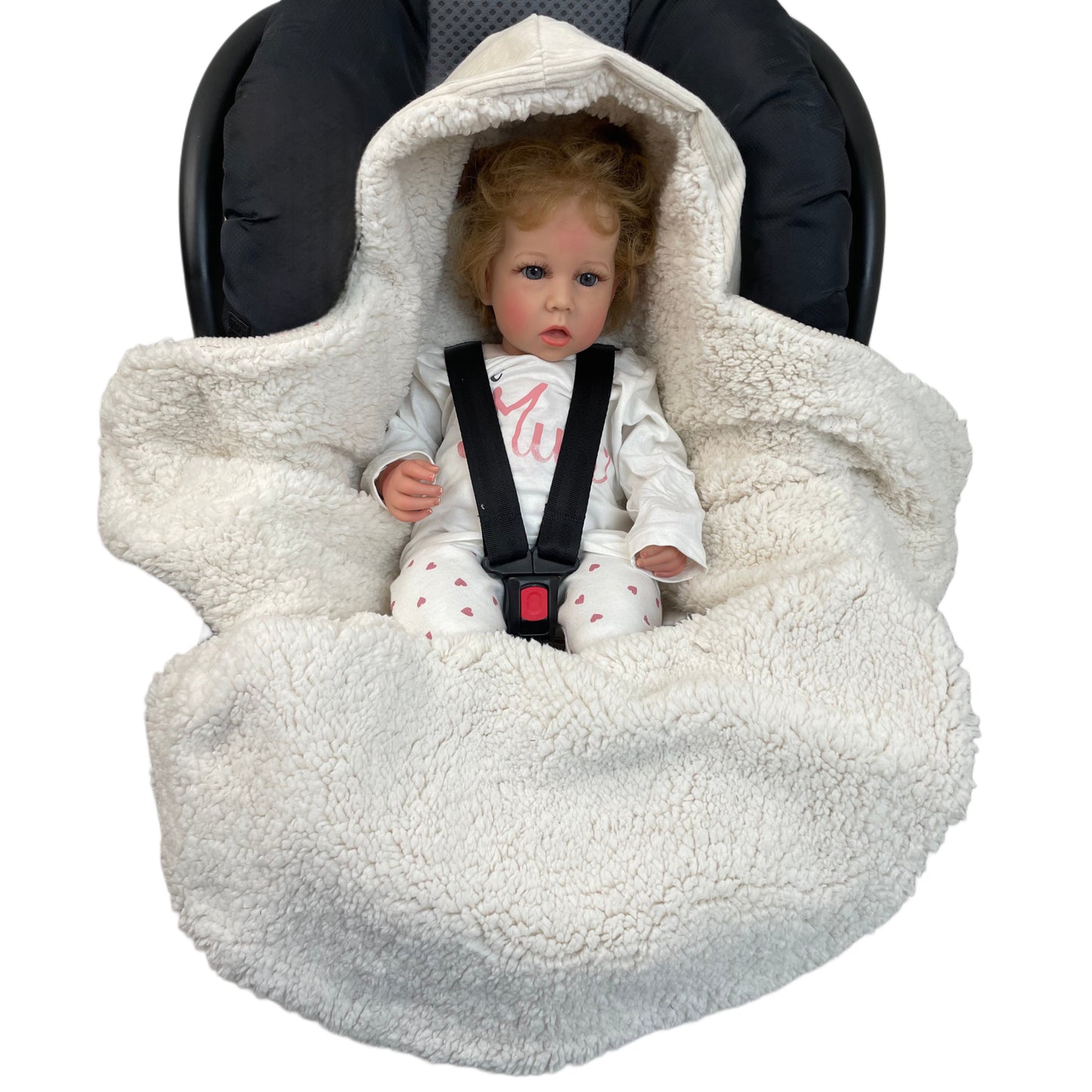 Einschlagdecke für Babyschale creme