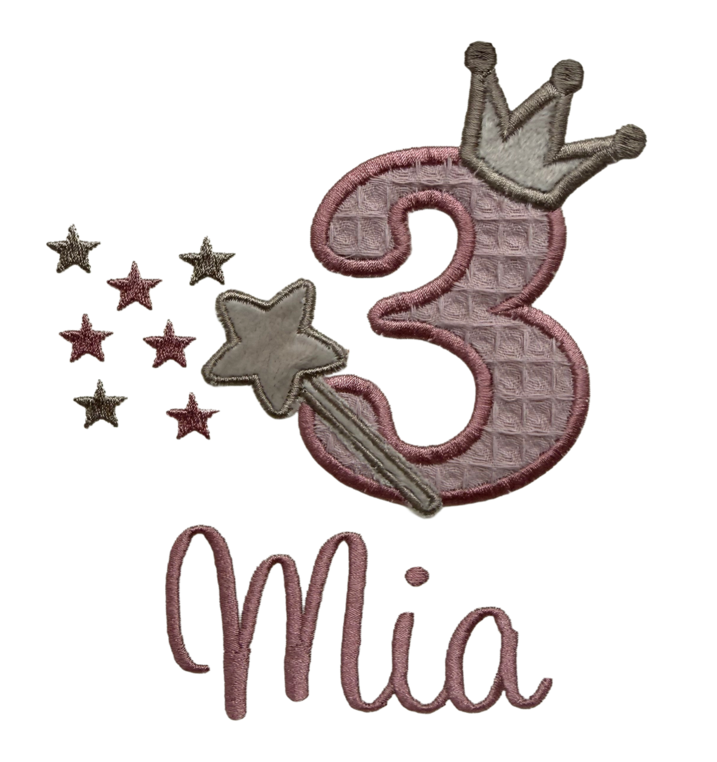 Geburtstags T-Shirt mit Name l rosa Krone