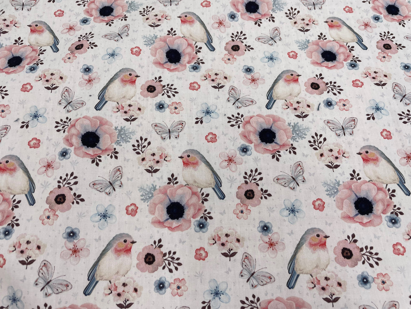 Babydecke mit Name rosa/ Vögelchen