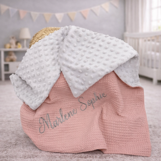 Babydecke mit Name große Farbauswahl