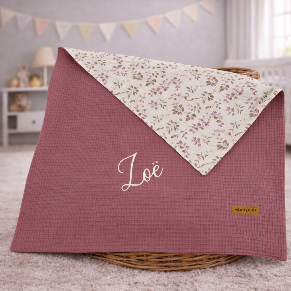 Babydecke  mit Name Mauvi