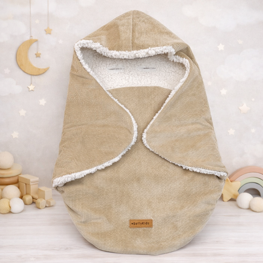 Einschlagdecke  für Babyschale sand