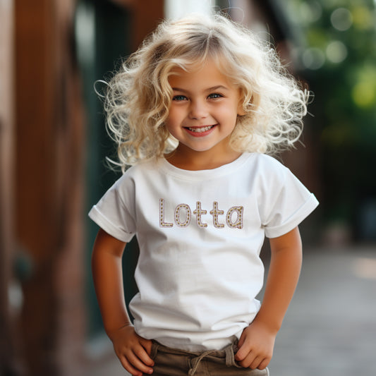 T-shirt mit Namen für Babys und Kleinkinder rosa l gold