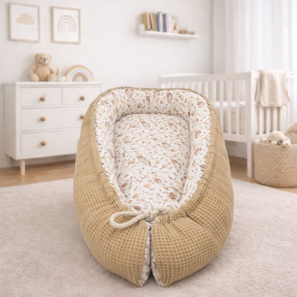 Baby Nestchen Blätter/ beige