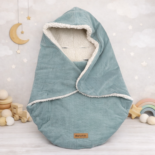 Einschlagdecke  für Babyschale altgrün