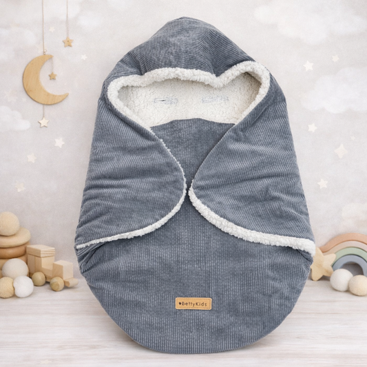Einschlagdecke  für Babyschale grau