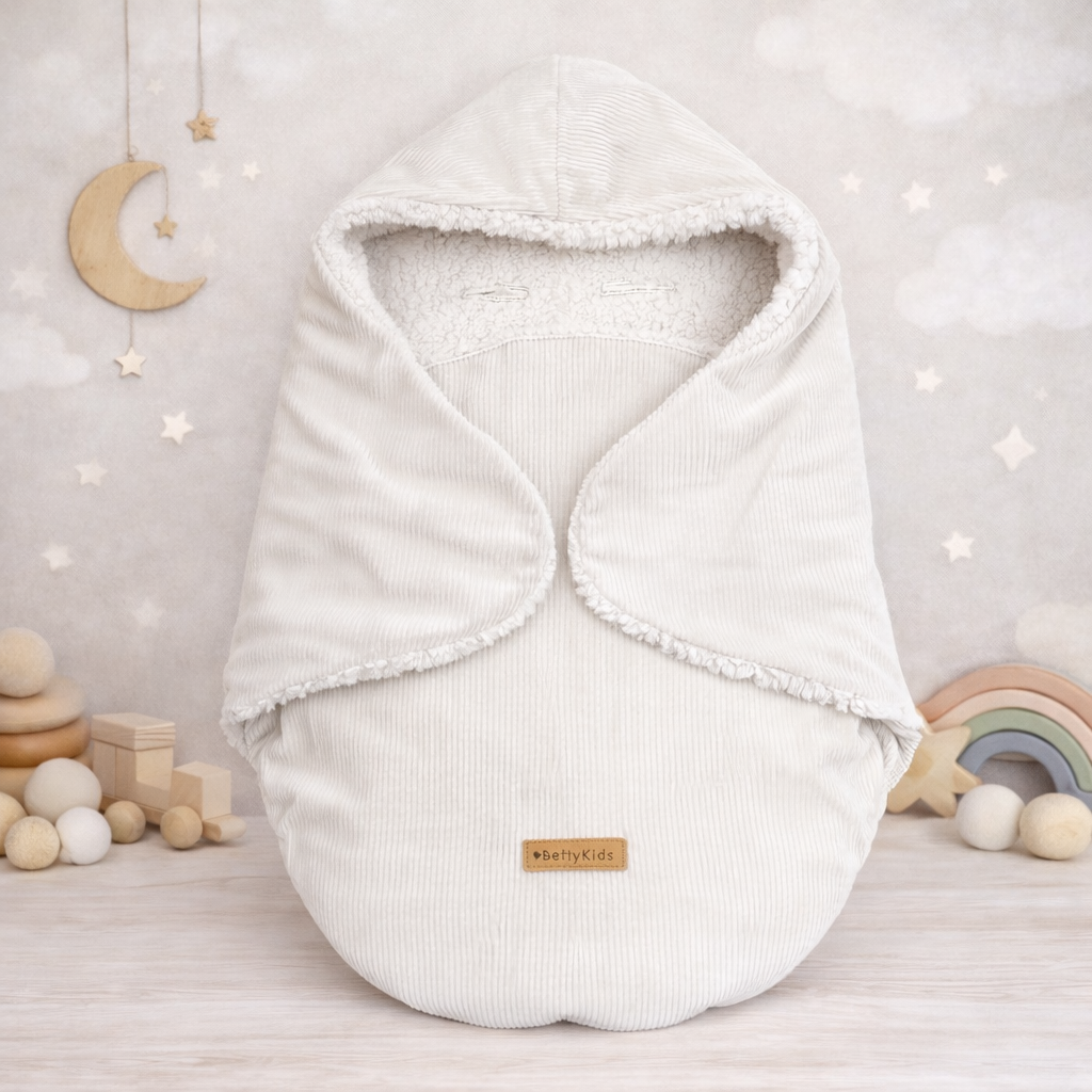 Einschlagdecke  für Babyschale creme