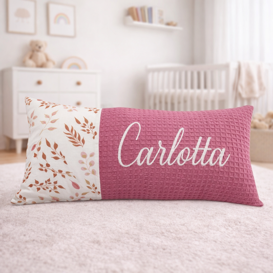 Baby Kissen mit Name, Geburtskissen, Waldbeere/ beere