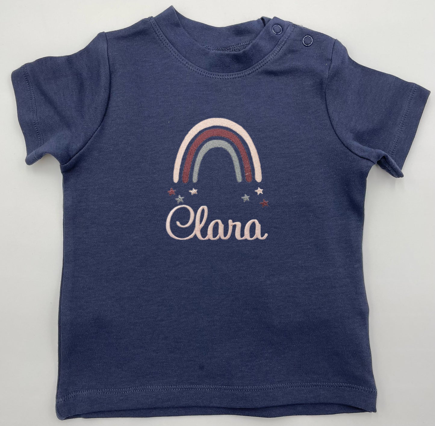 T-Shirt mit Name für Babys, Regenbogen