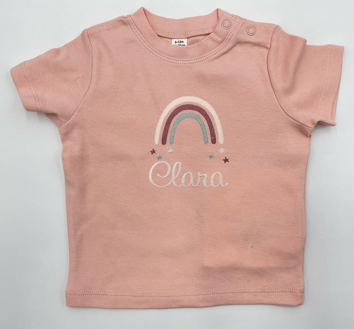 T-Shirt mit Name für Babys, Regenbogen