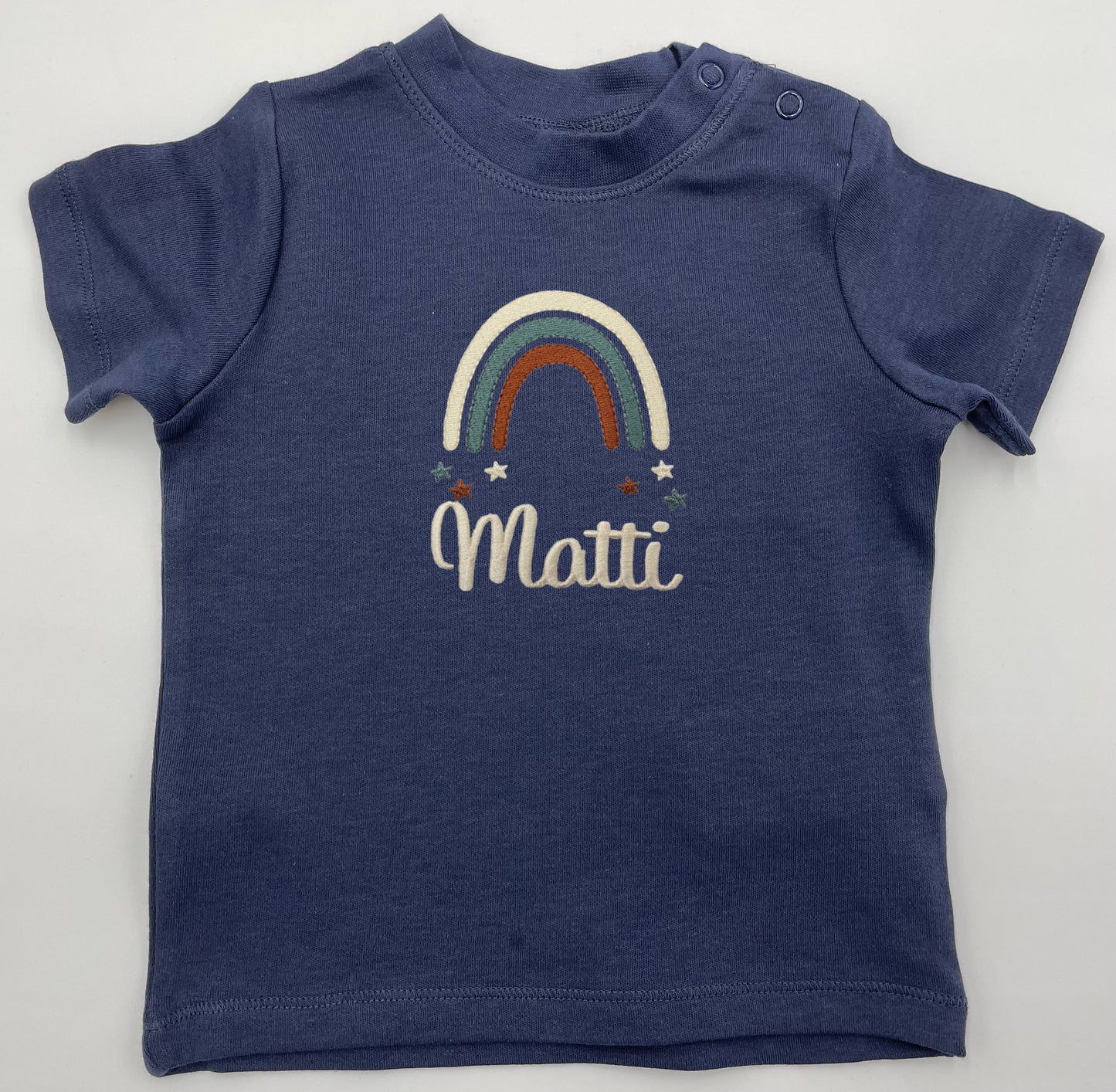 T-shirt mit Name, Regenbogen für Baby und Kleinkinder